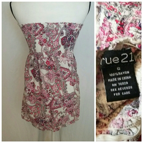RUE 21 Paisly Print Tube Dress - Picture 2 of 3